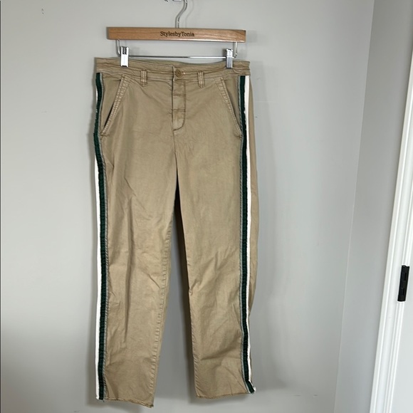 Anthropologie Pilcro The Easton Chino Pant Khaki Green Stripe Pockets Sz 29 - Picture 4 of 16